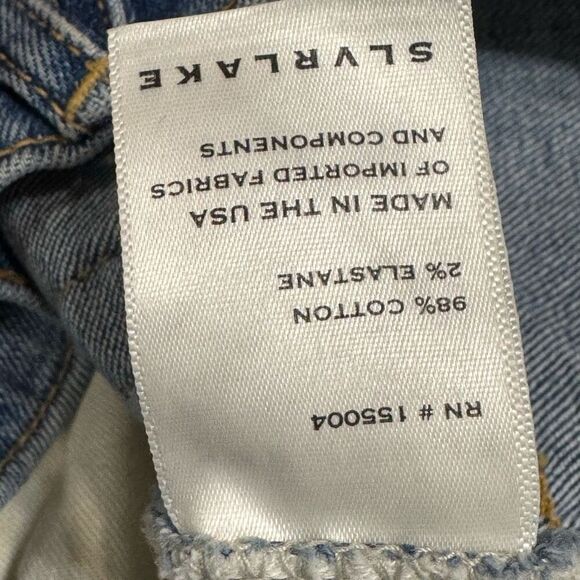 SLVRLAKE Jeans Womens 28 Frankie Crop Flare Raw Hem USA Made Cotton - Picture 7 of 8